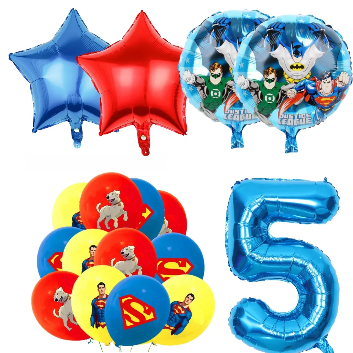 5 Ans 17 piece Décoration Anniversaire Superman – Kit de Fête Enfant 5 Ans