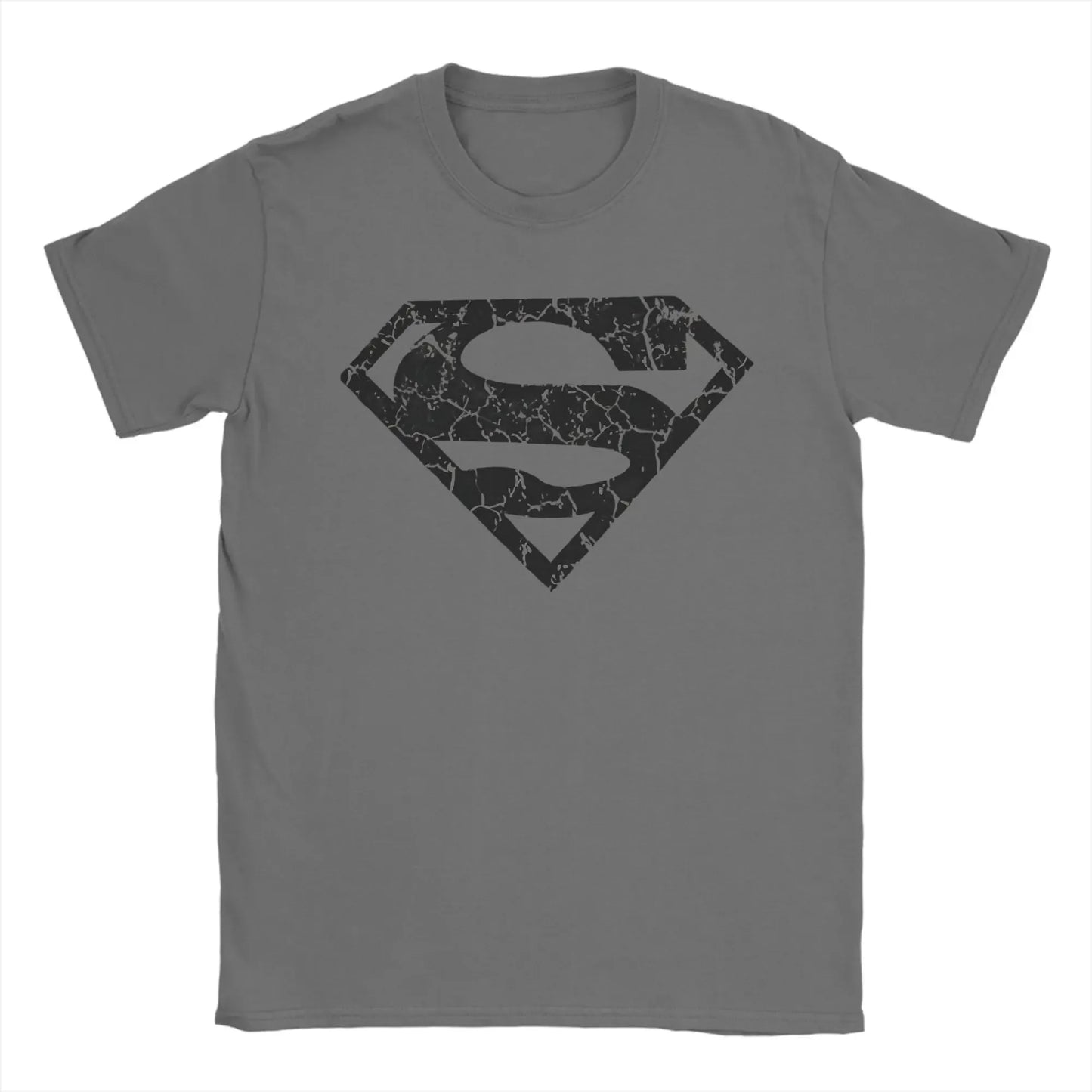 Gris / 6XL T-Shirt Superman – Logo Craquelé Style Vintage