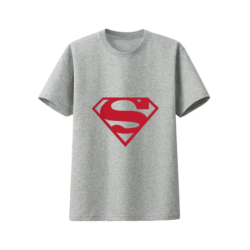 Gris Logo rouge / S T-Shirt Superman – Logo Minimaliste Classique