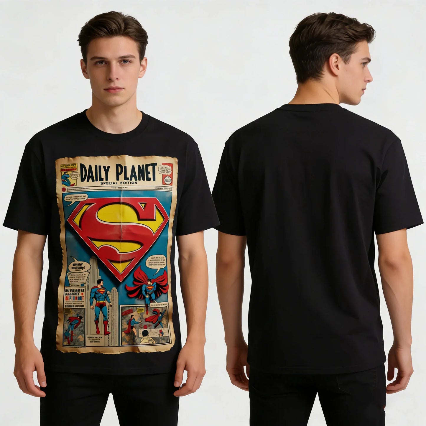 Noir / 4XL T-shirt Superman – Daily Planet Vintage DC Comics