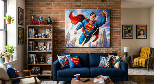 Toile Superman  guide de la decoration murale DC Comics pour chambre et salon