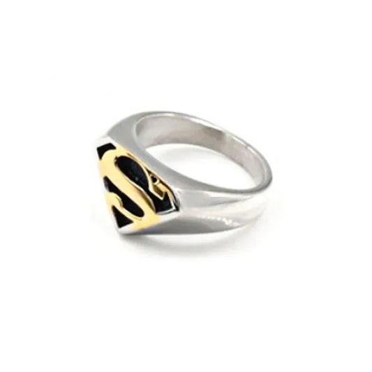 11 Bague Superman – Emblème Iconique en Alliage Métal Doré