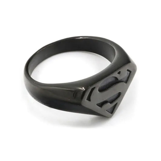 13 Bague Superman – Logo Noire Iconique