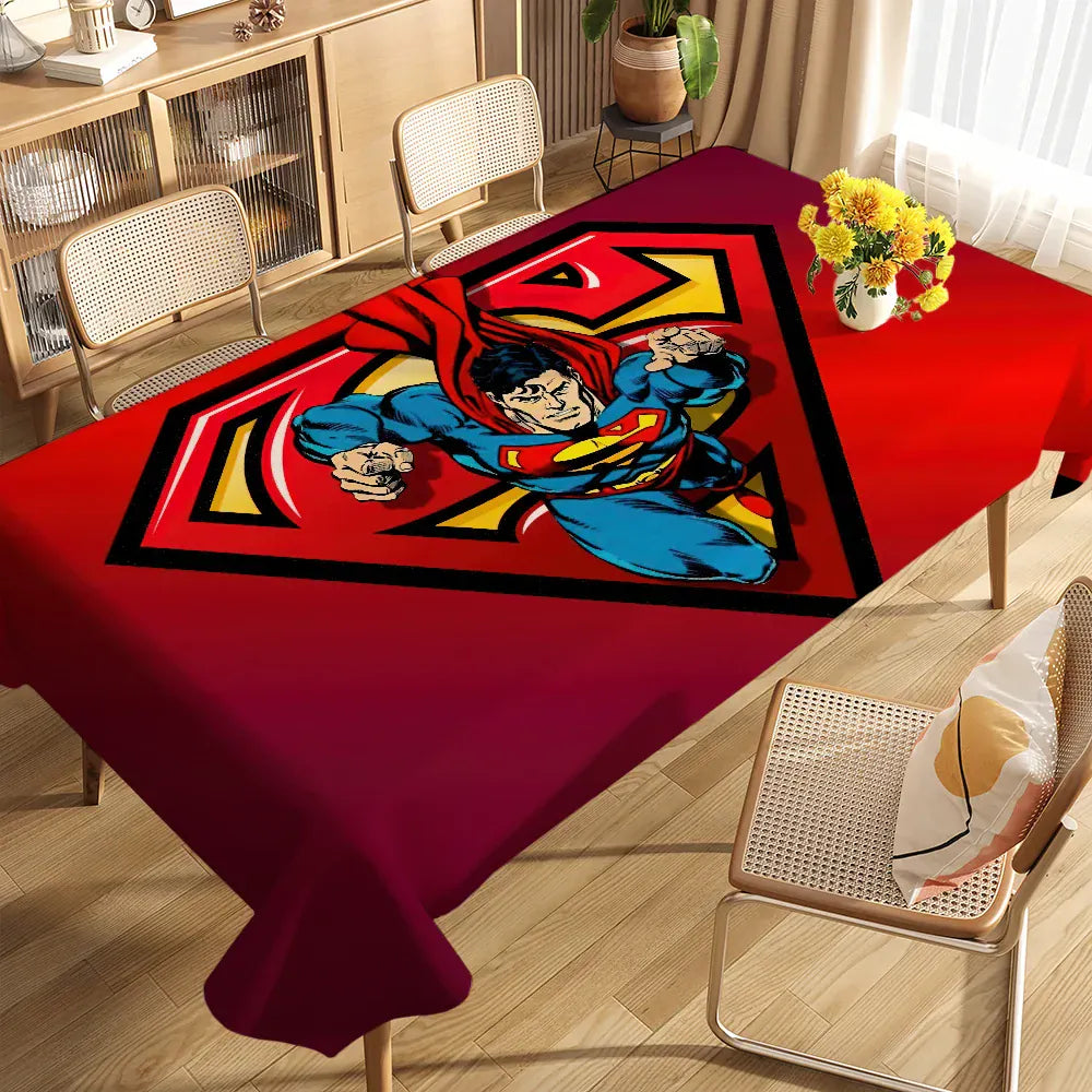 150x300CM Nappe Superman – Nappe Décorative Rouge Illustration Héros Iconique