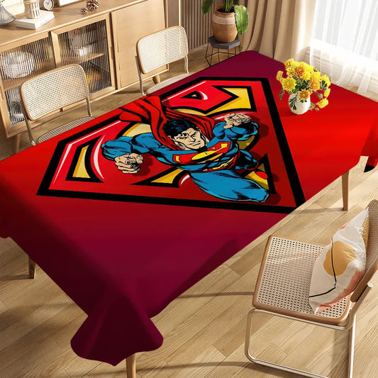 150x300CM Nappe Superman – Nappe Décorative Rouge Illustration Héros Iconique