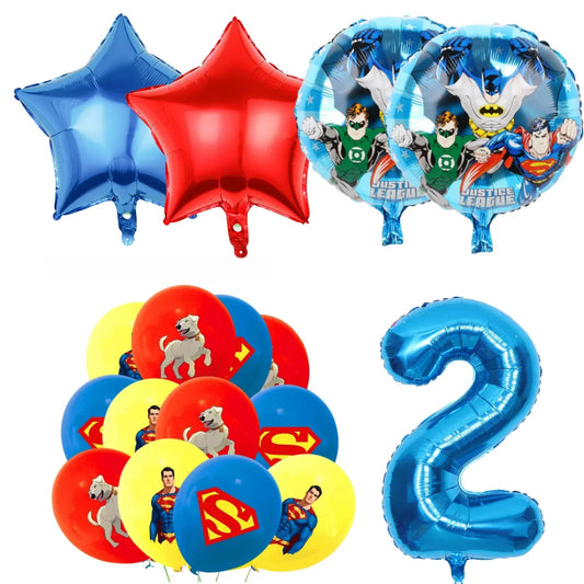 2 Ans 17 piece Décoration Anniversaire Superman – Kit de Fête Enfant 2 Ans