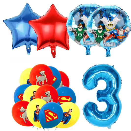 3 Ans 17 piece Décoration Anniversaire Superman – Kit de Fête Enfant 3 Ans