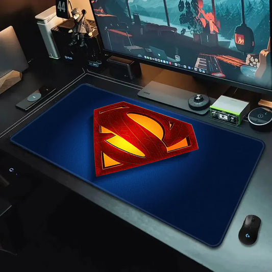 300x700x2mm Tapis de souris Superman bleu – Logo bleu emblématique