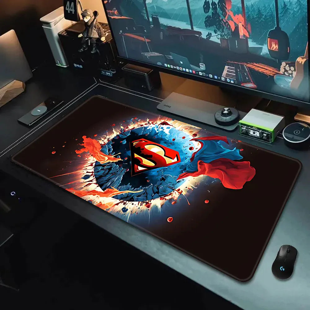 300x700x2mm Tapis de Souris Superman – Logo Impact Explosif