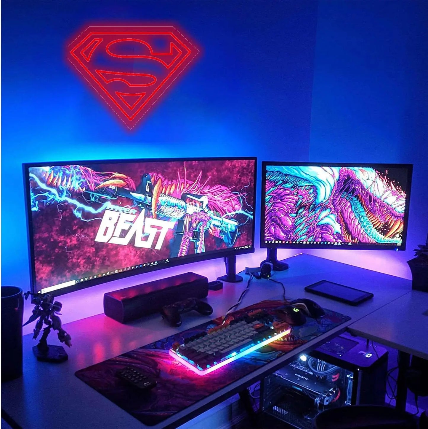 38x29cm Lampe Néon Superman – Logo Iconique LED
