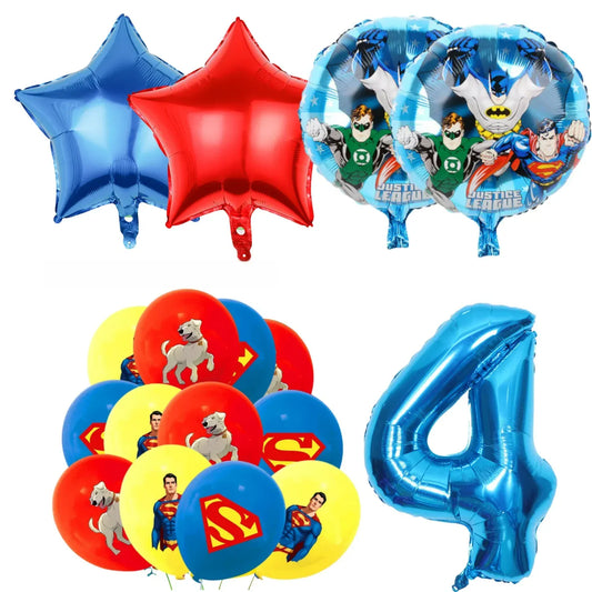4 Ans 17 piece Décoration Anniversaire Superman – Kit de Fête Enfant 4 Ans
