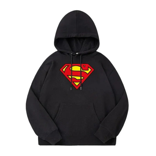 4XL Pull à capuche Superman – Noir Logo Rouge & Jaune