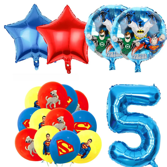 5 Ans 17 piece Décoration Anniversaire Superman – Kit de Fête Enfant 5 Ans