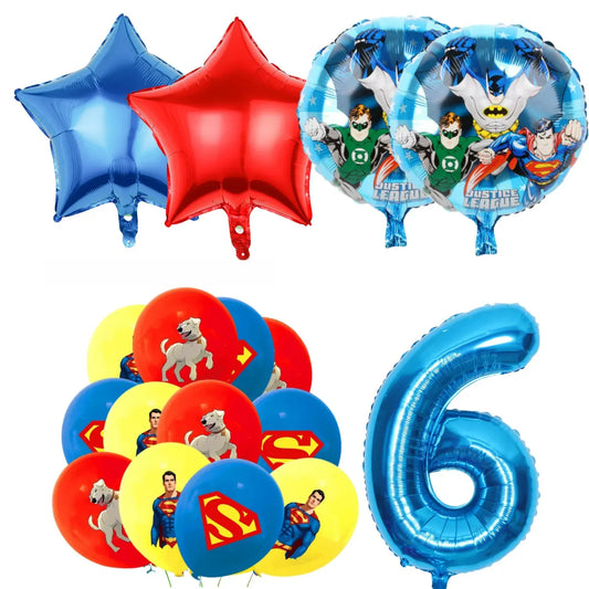 6 Ans 17 piece Décoration Anniversaire Superman – Kit de Fête Enfant 6 Ans