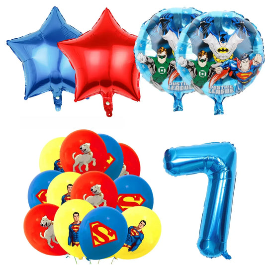 7 Ans 17 piece Décoration Anniversaire Superman – Kit de Fête Enfant 7 Ans