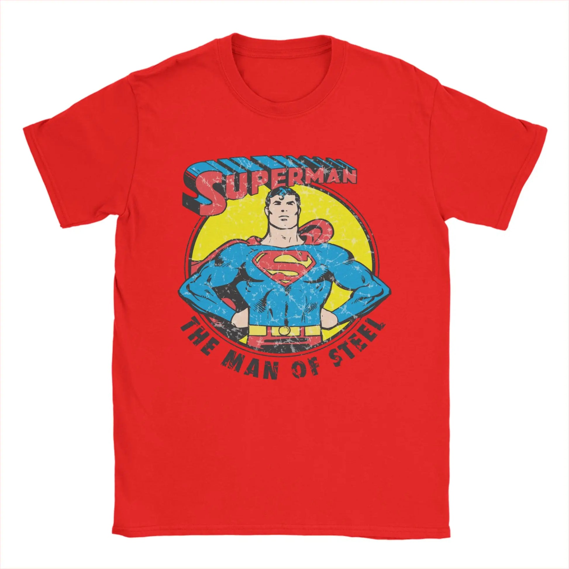 8 / XXL T-Shirt Superman - The Man of Steel Vintage Rouge