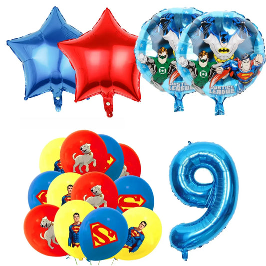 9 Ans 17 piece Décoration Anniversaire Superman – Kit de Fête Enfant 9 Ans