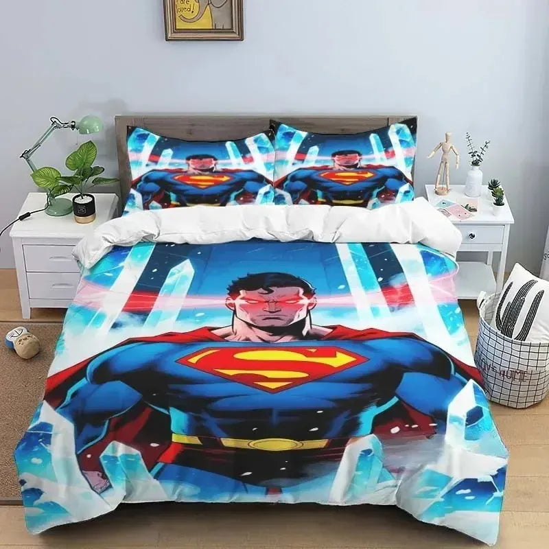 Aura Glaciale / 260x240cm 3pcs Parure de Lit Superman – Aura Glaciale