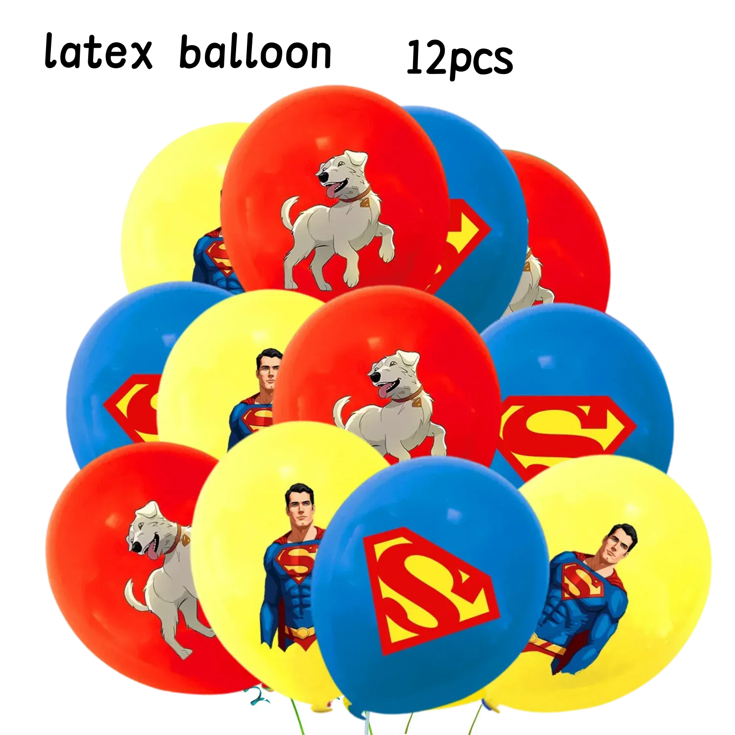 Ballons 12 pcs Ballons Anniversaire Superman – Lot de 12 Ballons Latex