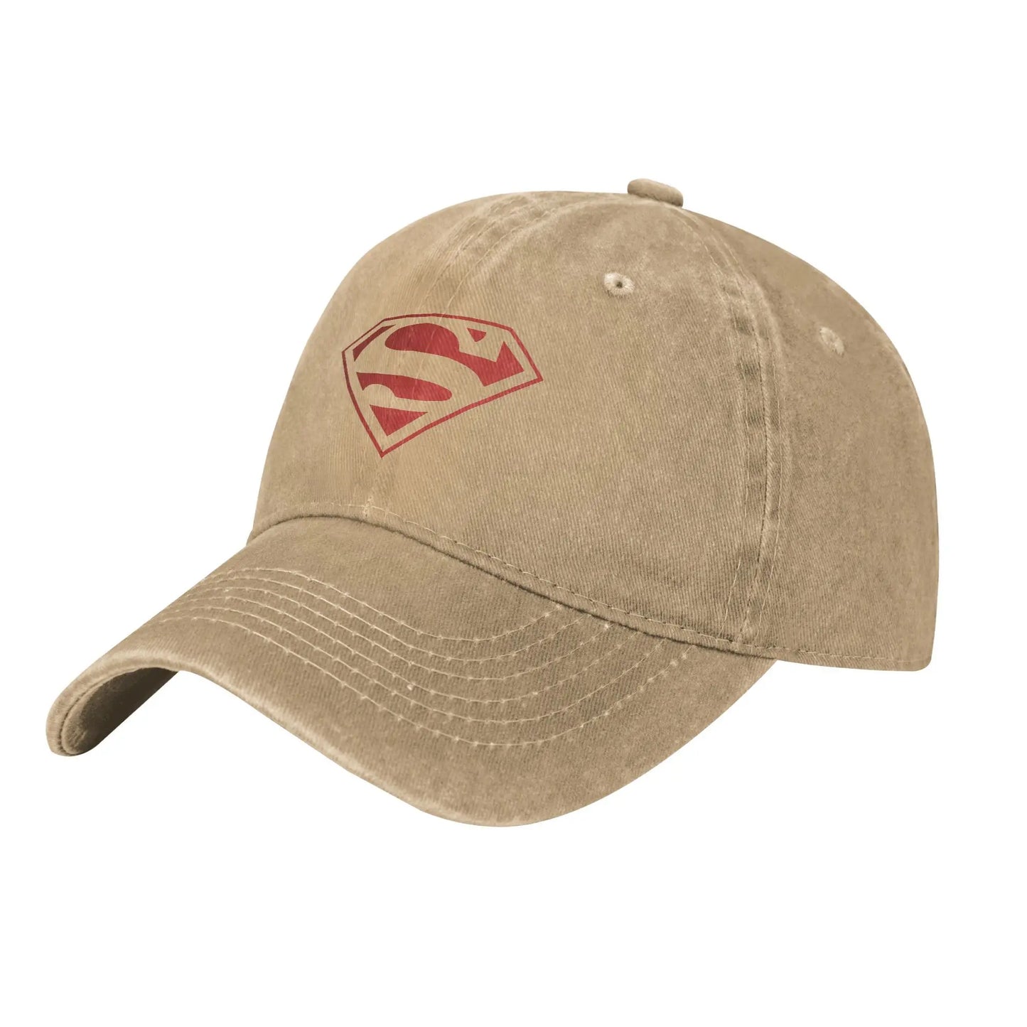 Beige Logo rouge / Unique Casquette Superman Vintage Beige – Logo Rouge