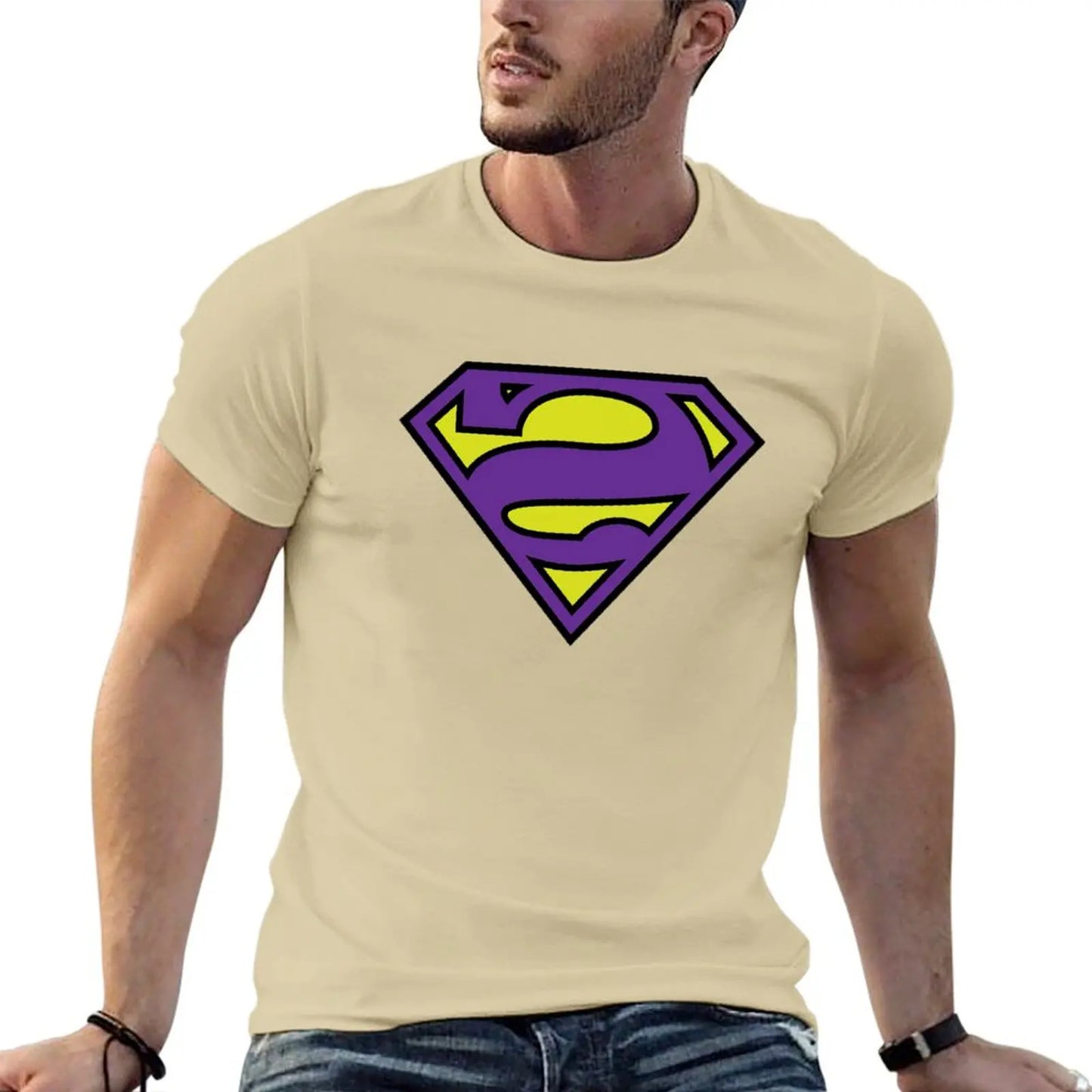 Beige / S T-shirt Superman – Logo Bizarro Style DC Comics