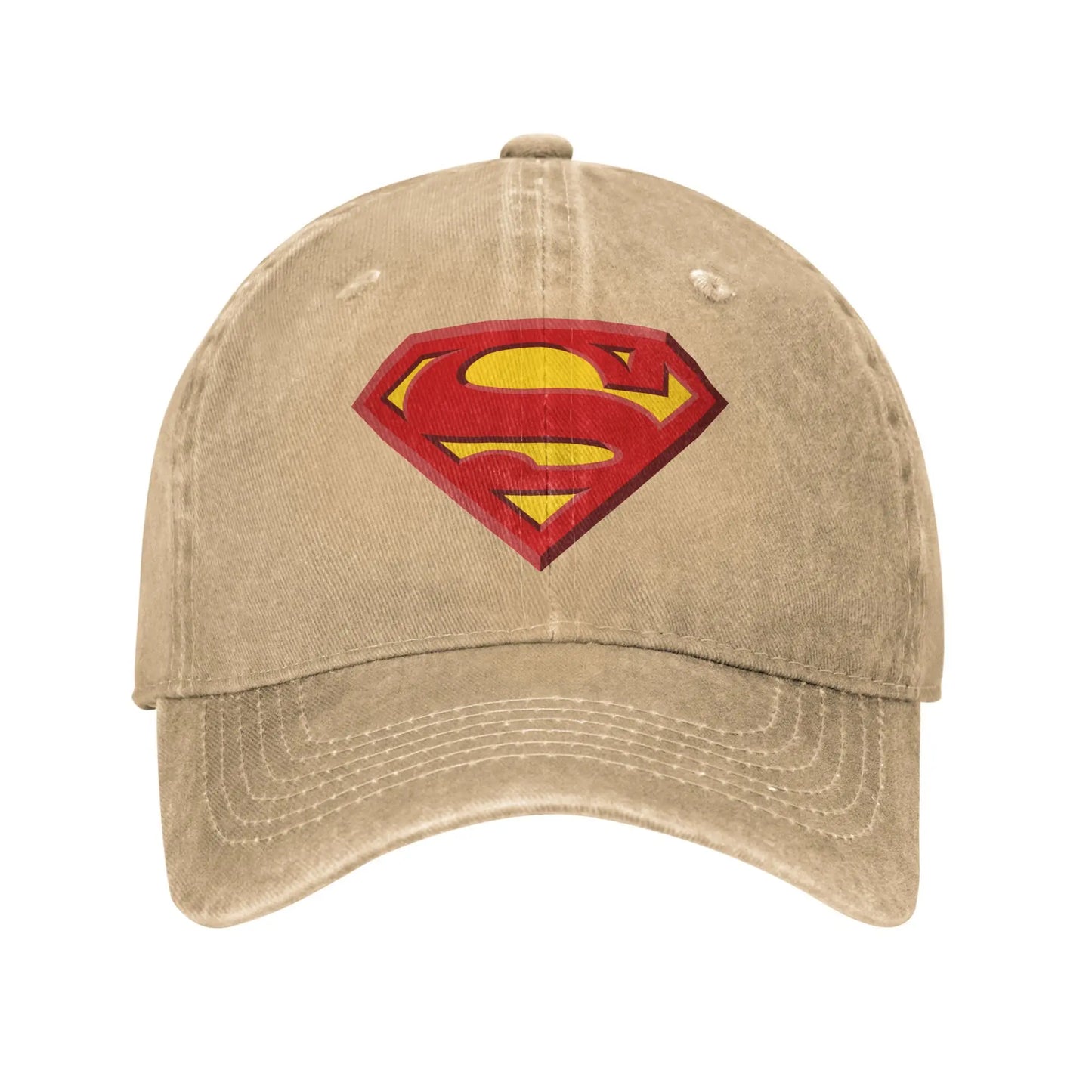 Beige / Unique Casquette Superman Classique – Style Vintage