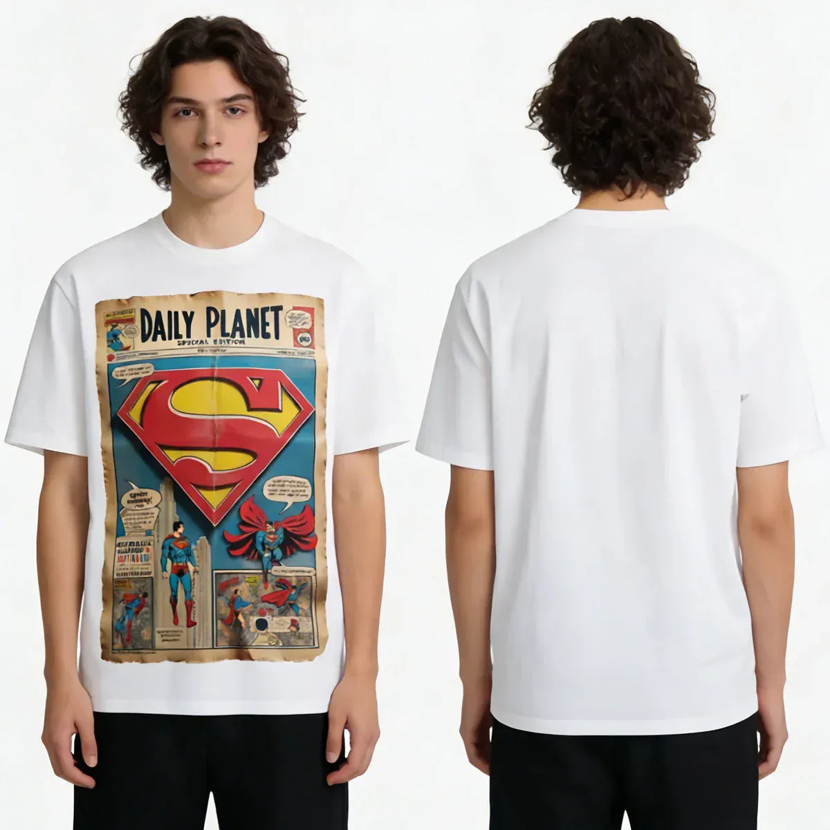 Blanc / 4XL T-shirt Superman – Daily Planet Vintage DC Comics