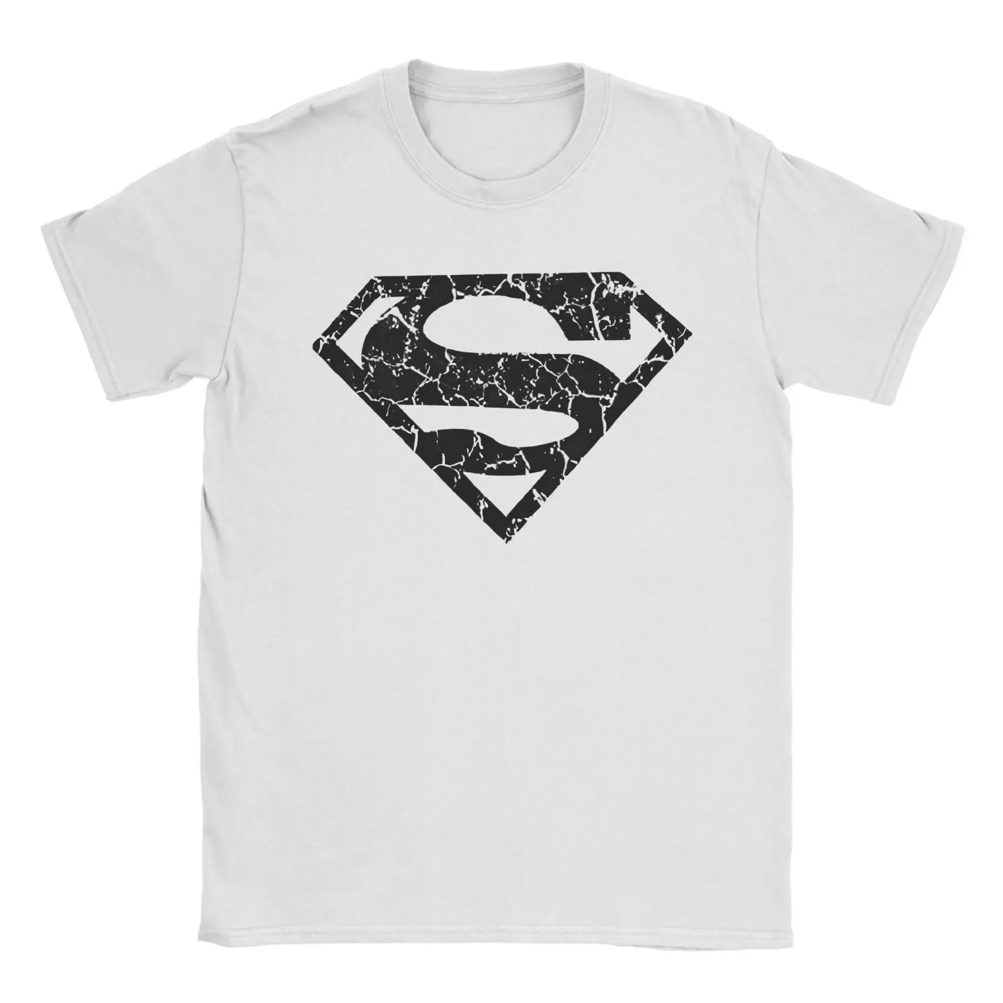 Blanc / 6XL T-Shirt Superman – Logo Craquelé Style Vintage