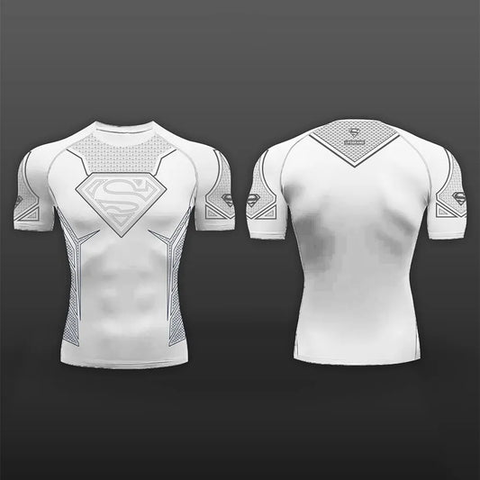 Blanc / L T-shirt compression Superman - Héros Kryptonien