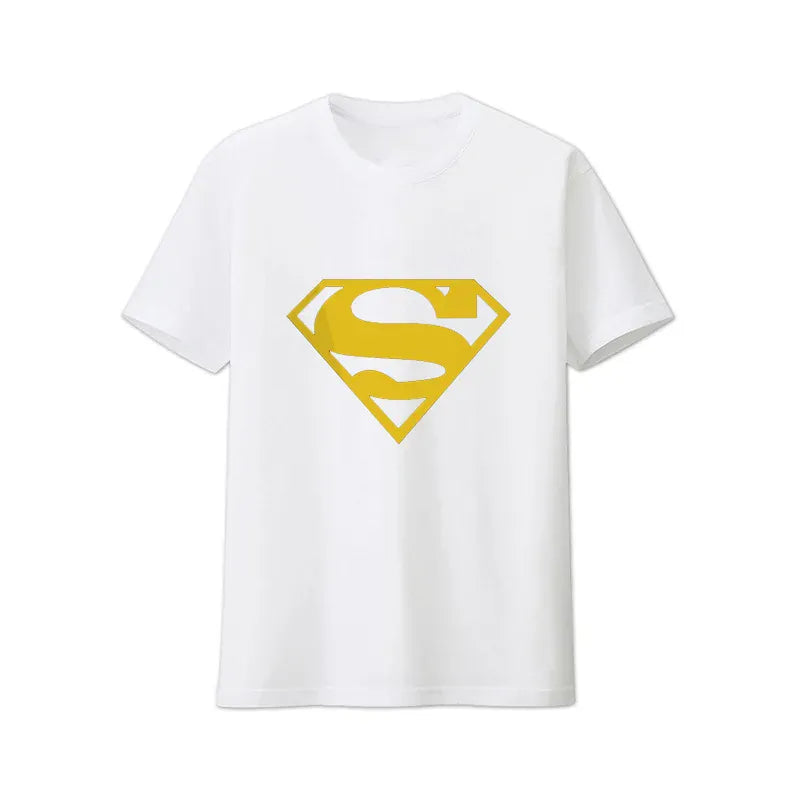 Blanc Logo jaune / L T-Shirt Superman – Logo Minimaliste Classique