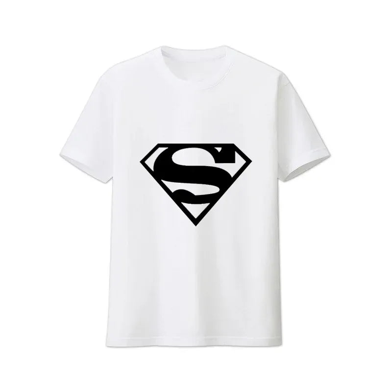 Blanc Logo noir / L T-Shirt Superman – Logo Minimaliste Classique