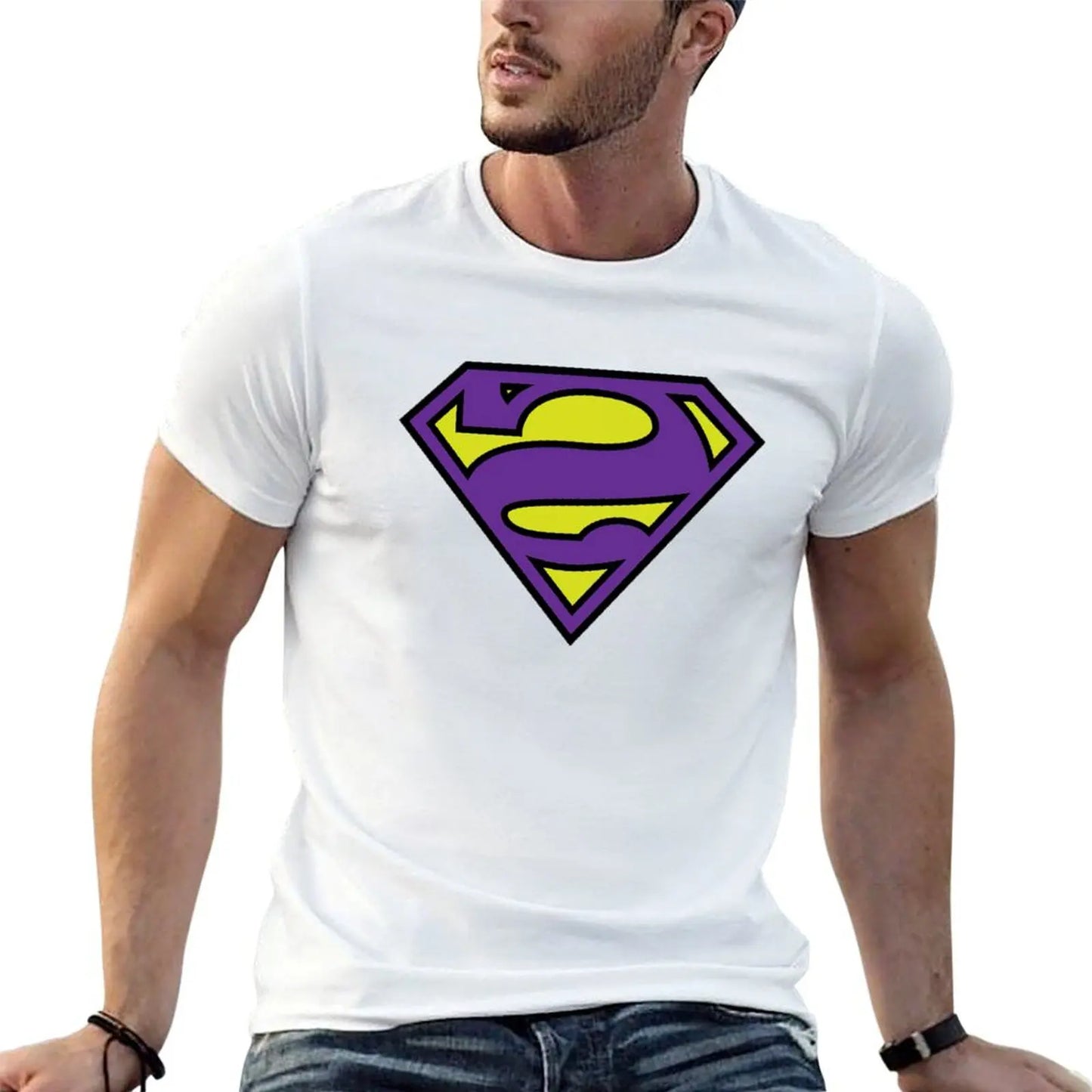 Blanc / S T-shirt Superman – Logo Bizarro Style DC Comics
