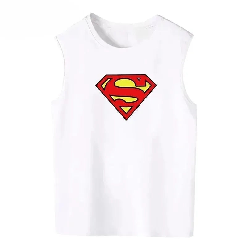 Blanc / XXXL Débardeur Superman Homme – Logo Iconique Noir & Blanc Été Streetwear