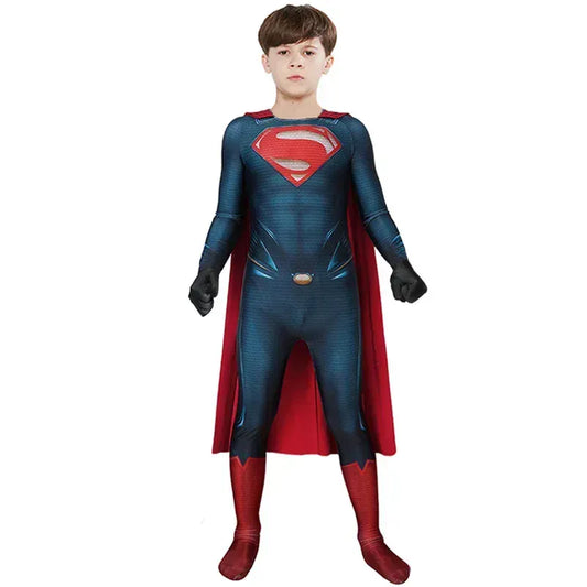 Bleu / 190 Costume Superman Enfant – Tenue de Super-Héros pour Garçon