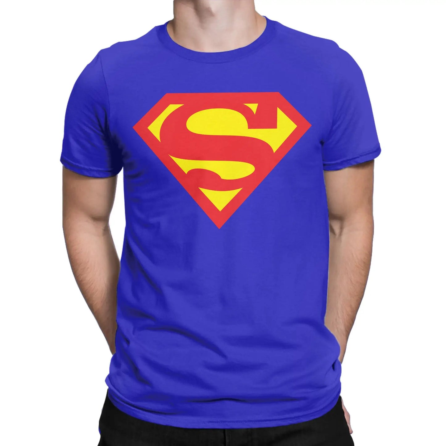 Bleu / 6XL T-Shirt Superman – Logo Rouge Classique