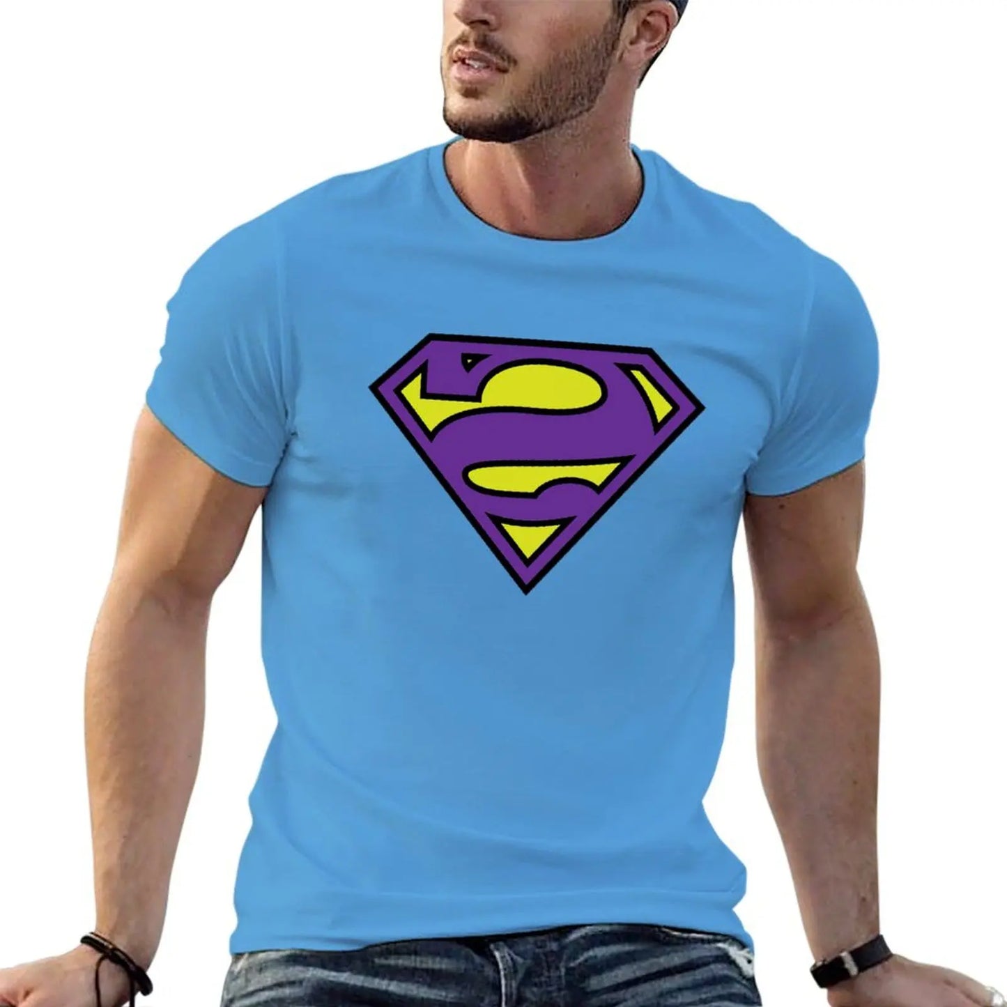 Bleu Clair / S T-shirt Superman – Logo Bizarro Style DC Comics