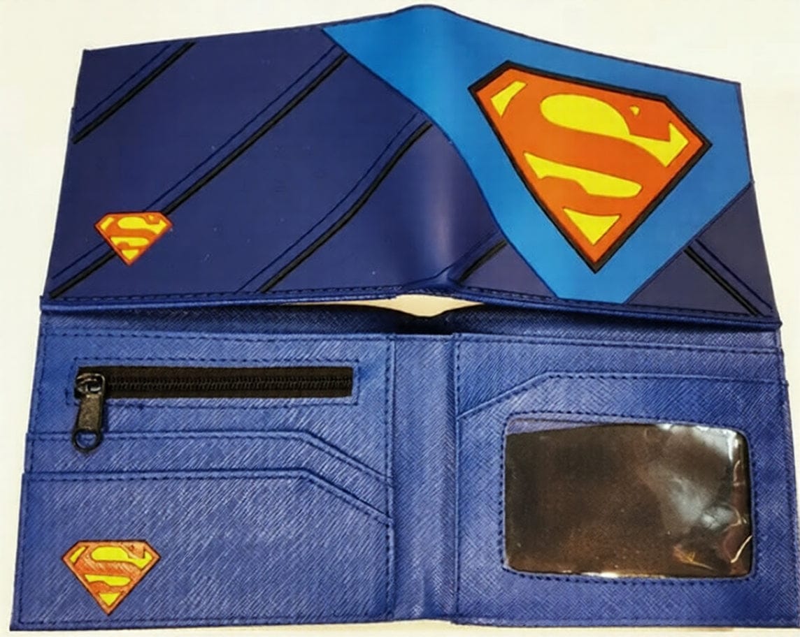 Bleu Portefeuille Superman – Intérieur Logo Iconique Bleu