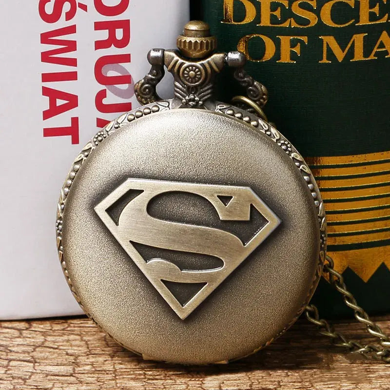 Bronze Montre de Poche Superman – Pendentif Chaîne Rétro