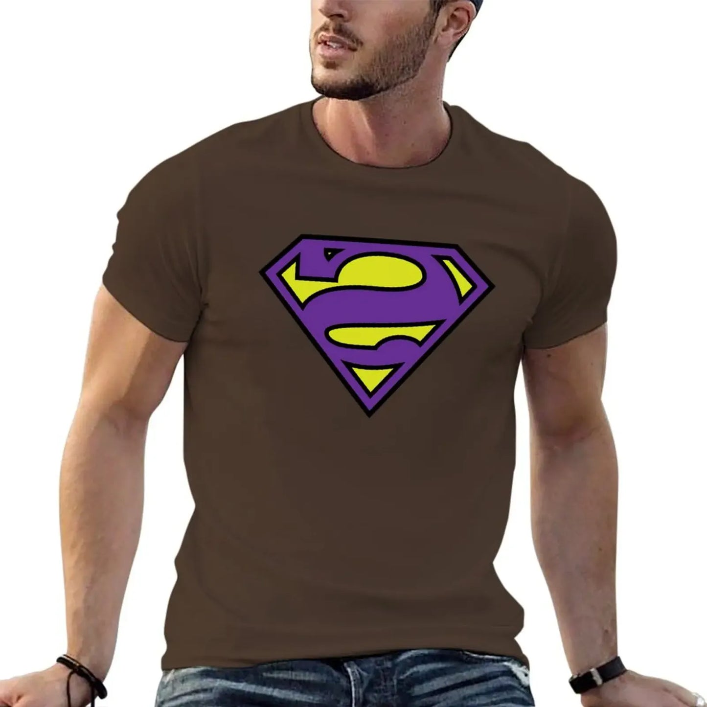 Brun / S T-shirt Superman – Logo Bizarro Style DC Comics