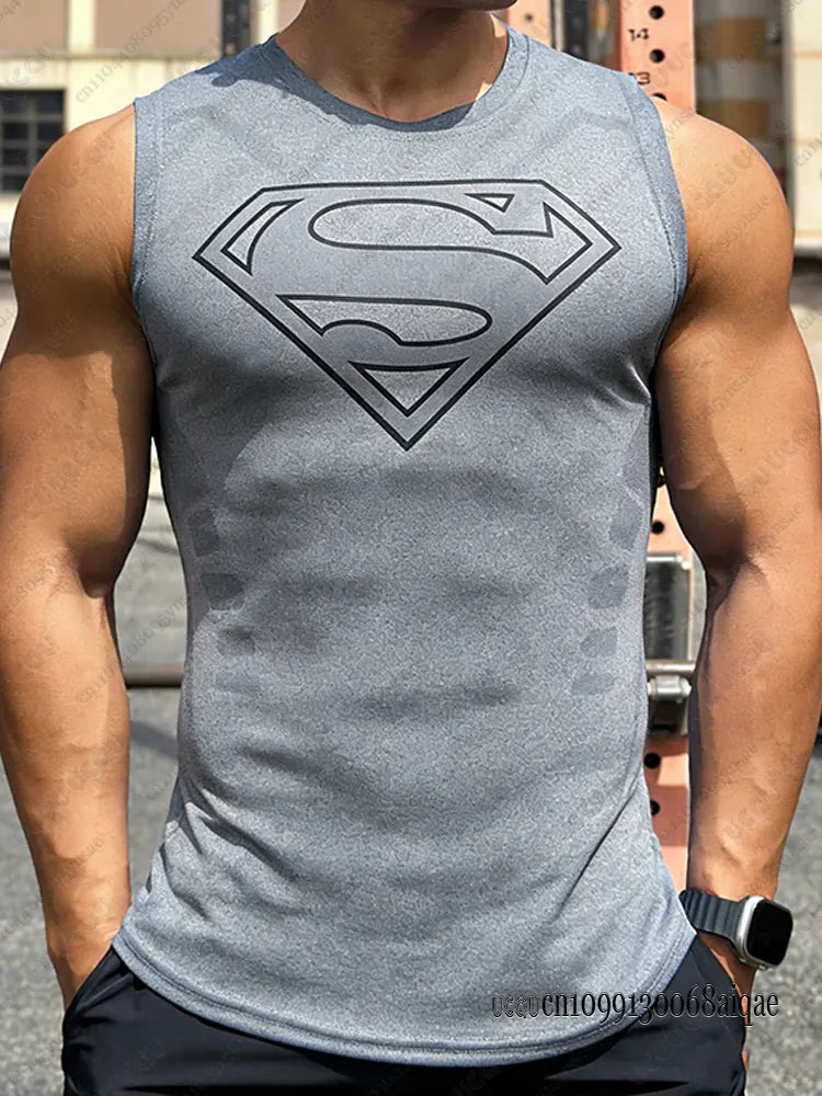 C3304-056-ZKB-B / M Débardeur Compression Superman – Effet Armure Premium
