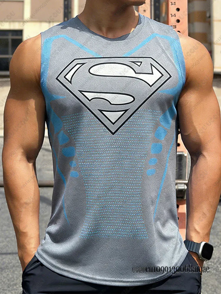 C3306-056-ZKB-B / S Débardeur Compression Superman – Effet Armure Premium