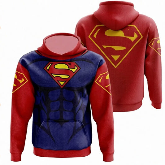 Effet Costume / 5XL Sweat à Capuche Superman – Logo Iconique Réaliste