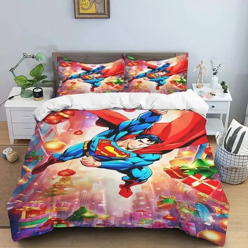 En Vol Iconique / 260x240cm 3pcs Parure de Lit Superman – En Vol Iconique