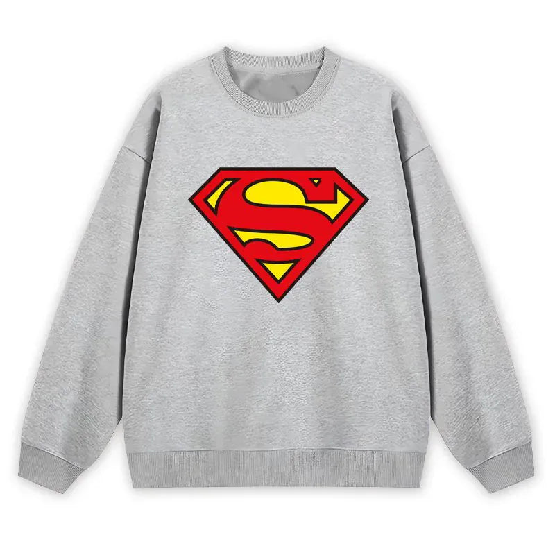 Gris / 100 Sweat Superman Classique – Pull Logo Emblèmatique
