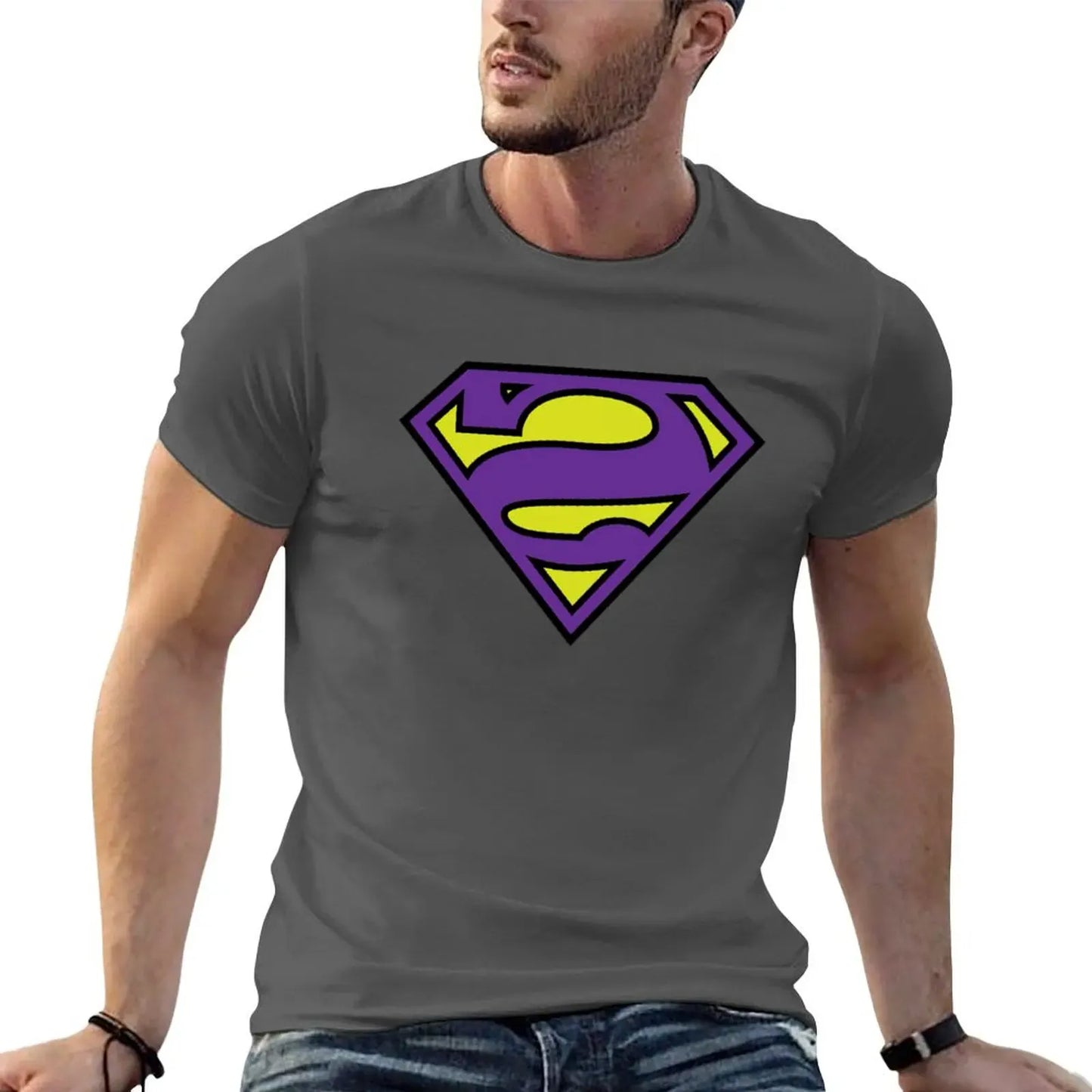 Gris Foncée / S T-shirt Superman – Logo Bizarro Style DC Comics
