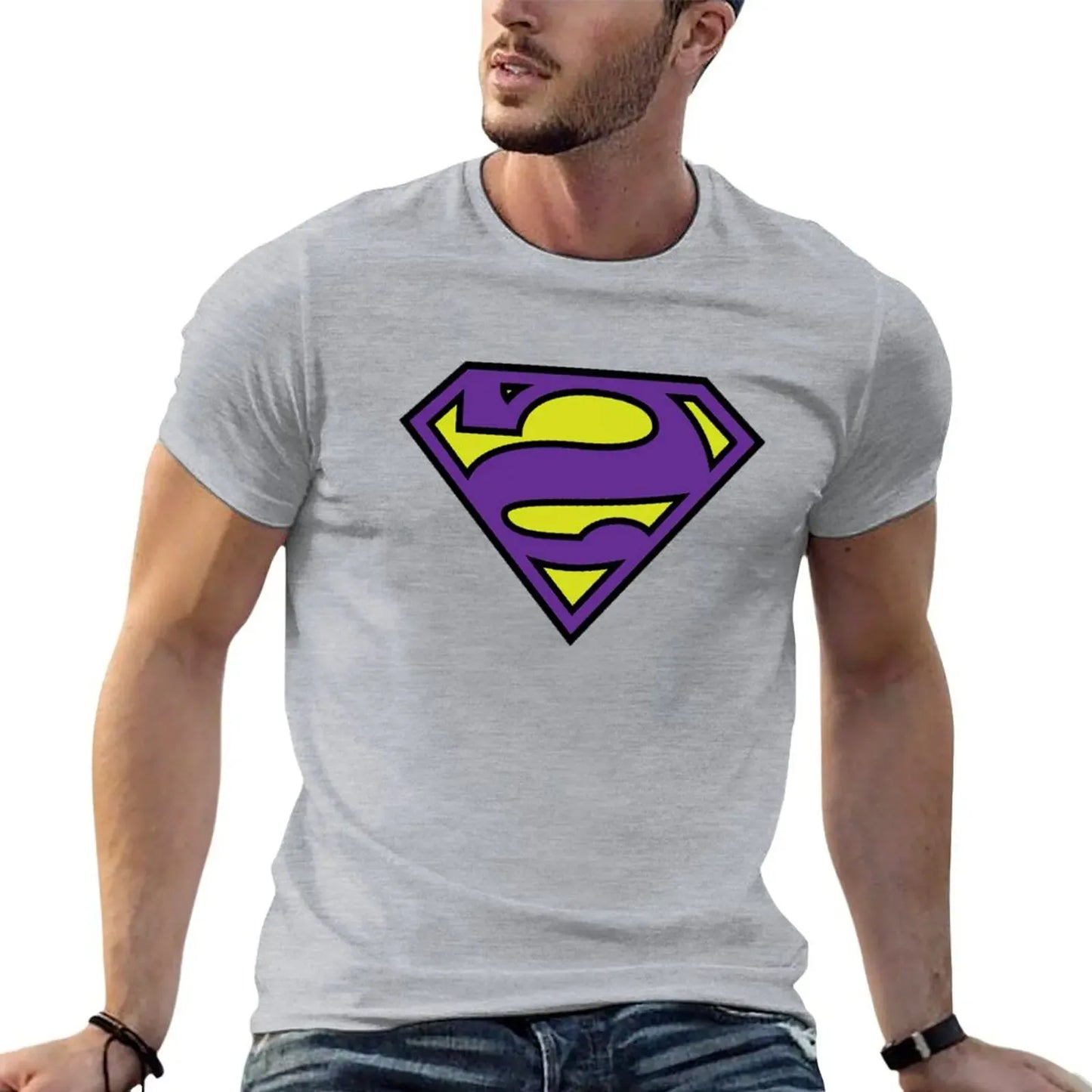 Gris / S T-shirt Superman – Logo Bizarro Style DC Comics