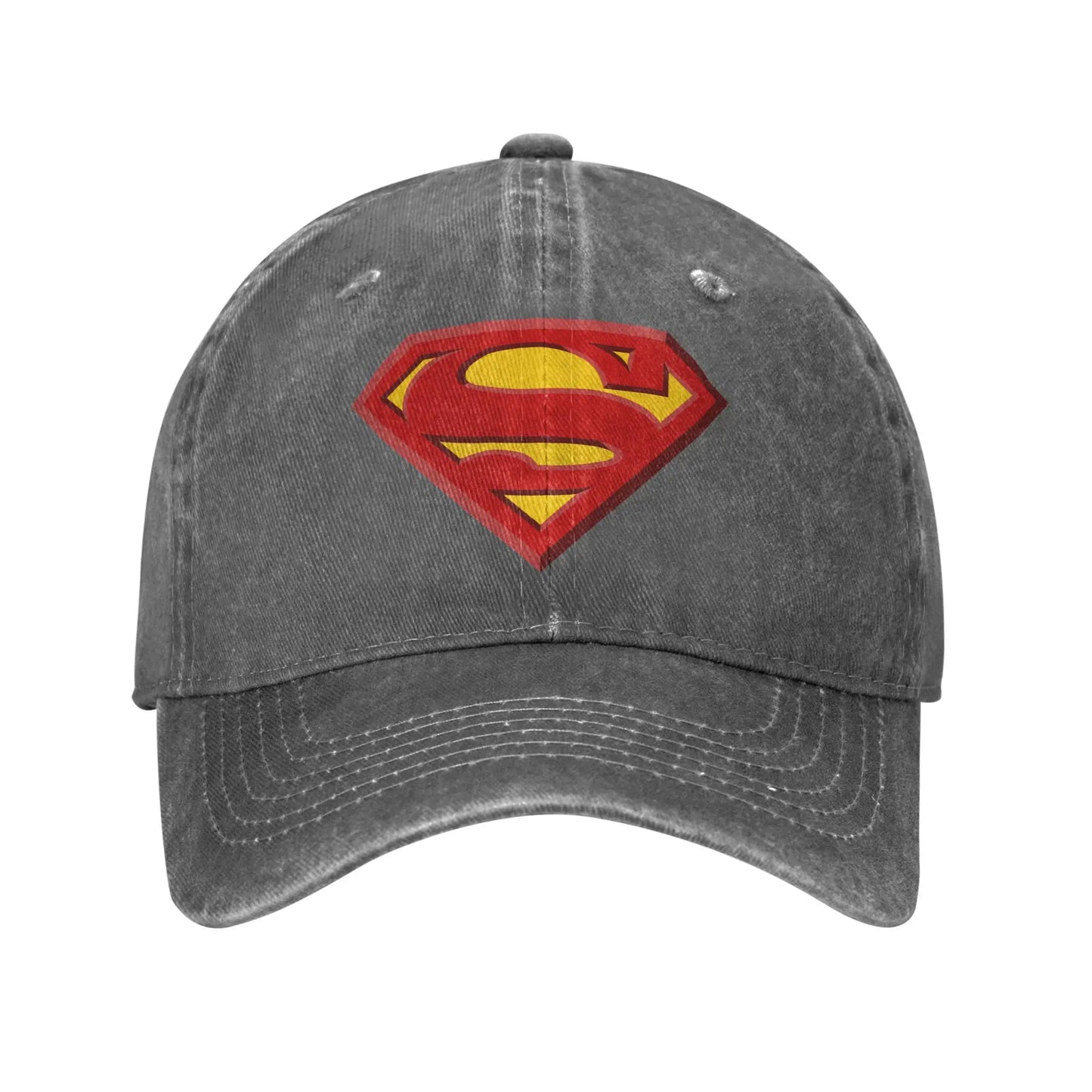 Gris / Unique Casquette Superman Classique – Style Vintage