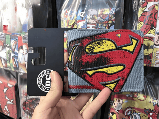 Gris Vintage Portefeuille Superman – Logo Vintage Effet Tissu
