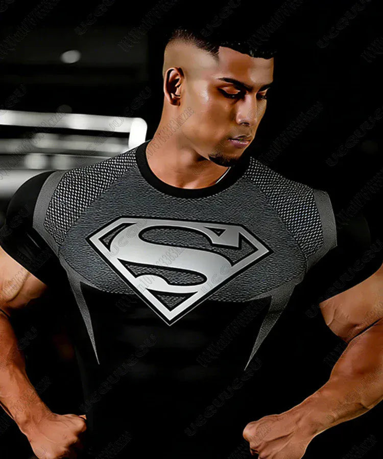 Gris / XXS T-Shirt Compression Superman – Force Kryptonienne