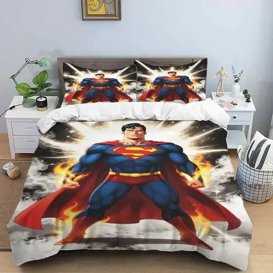 Homme Acier / 260x240cm 3pcs Parure de Lit Superman – Homme Acier